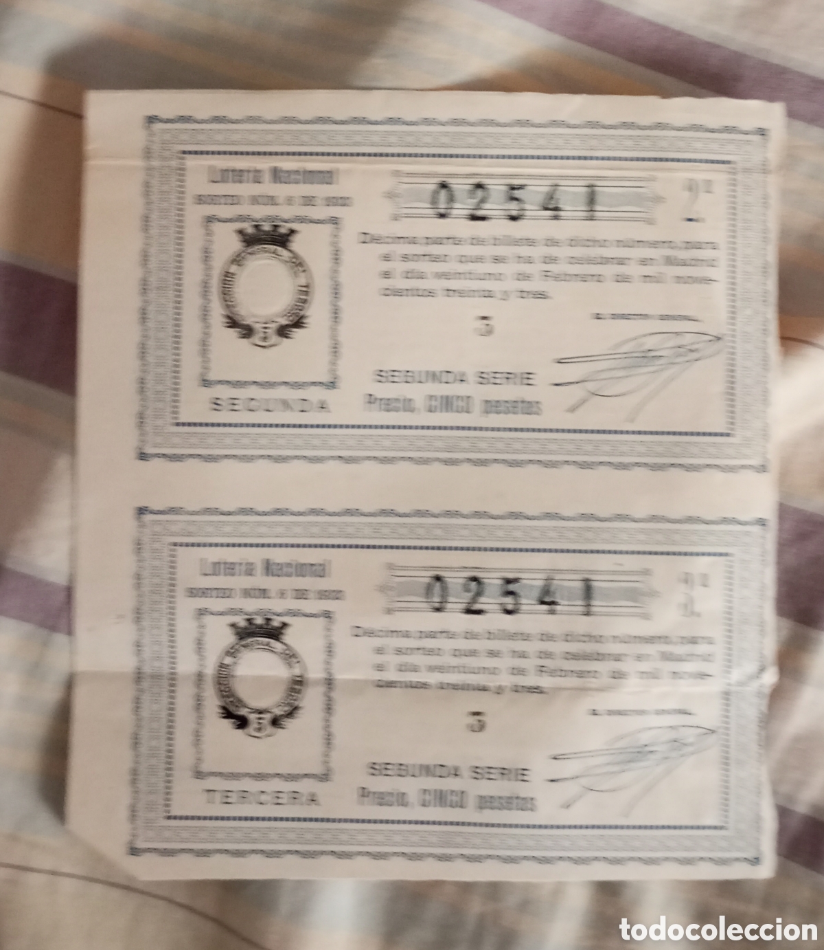 Loter&iacute;a nacional: 4 billetes loter&iacute;a nacional 21 febrero de 1923 segunda republica