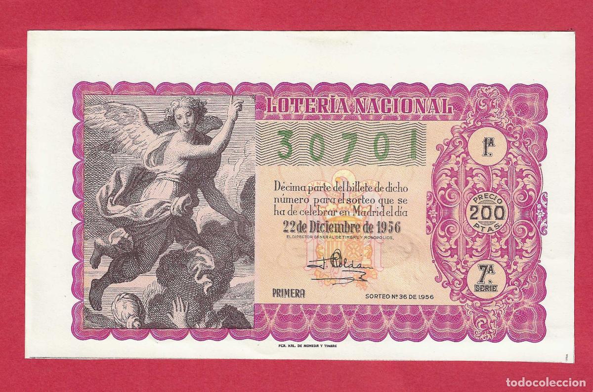 Loter&iacute;a nacional: LOTERIA SORTEO 36 DE 1956 22 DE DICIEMBRE NAVIDAD