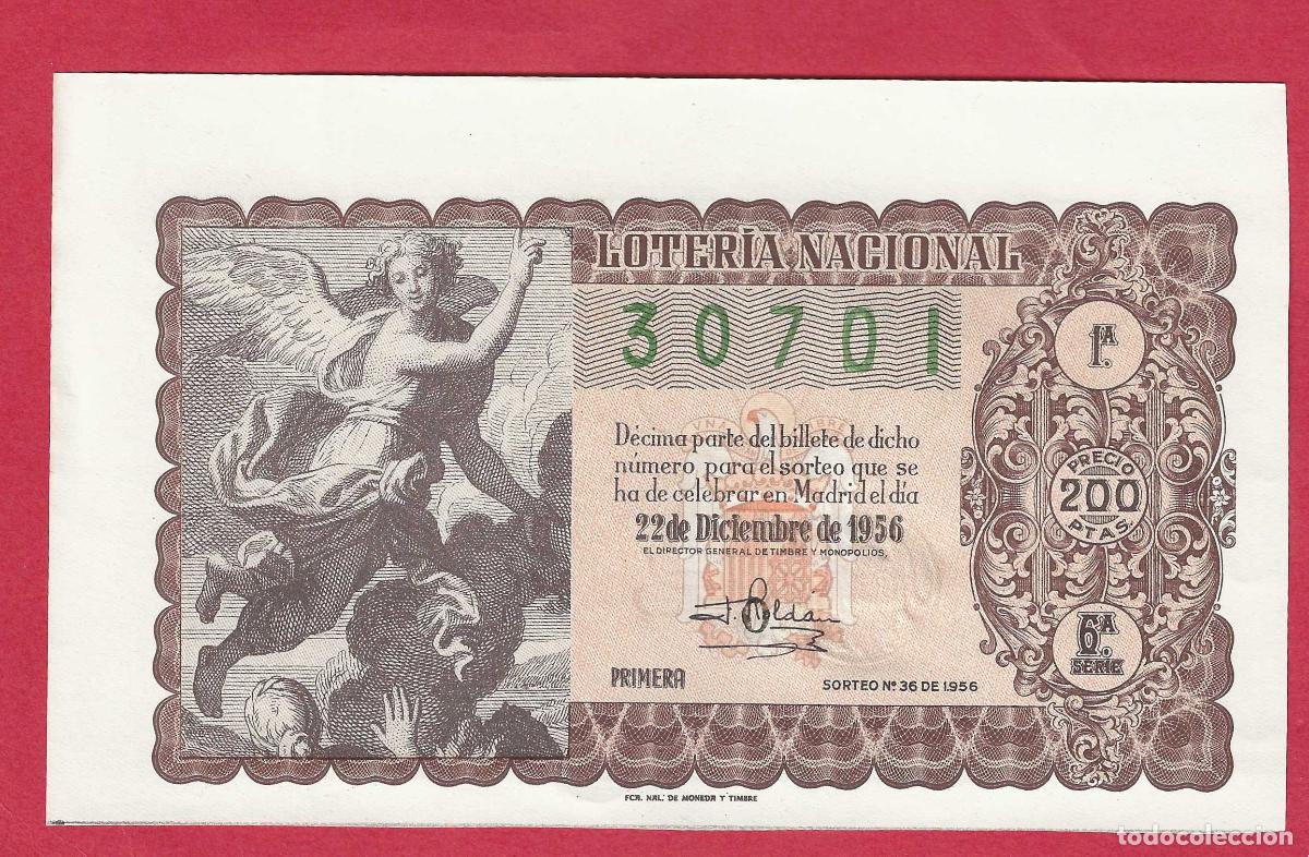Loter&iacute;a nacional: LOTERIA SORTEO 36 DE 1956 22 DE DICIEMBRE NAVIDAD