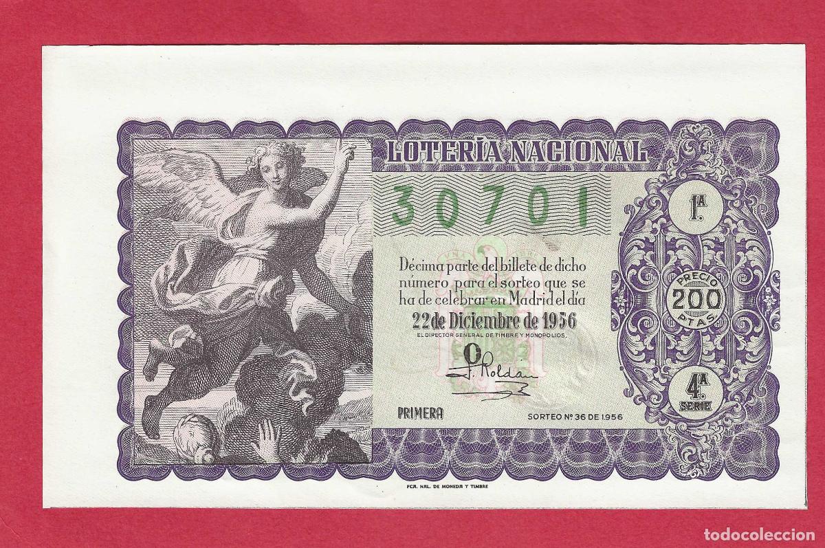 Loter&iacute;a nacional: LOTERIA SORTEO 36 DE 1956 22 DE DICIEMBRE NAVIDAD