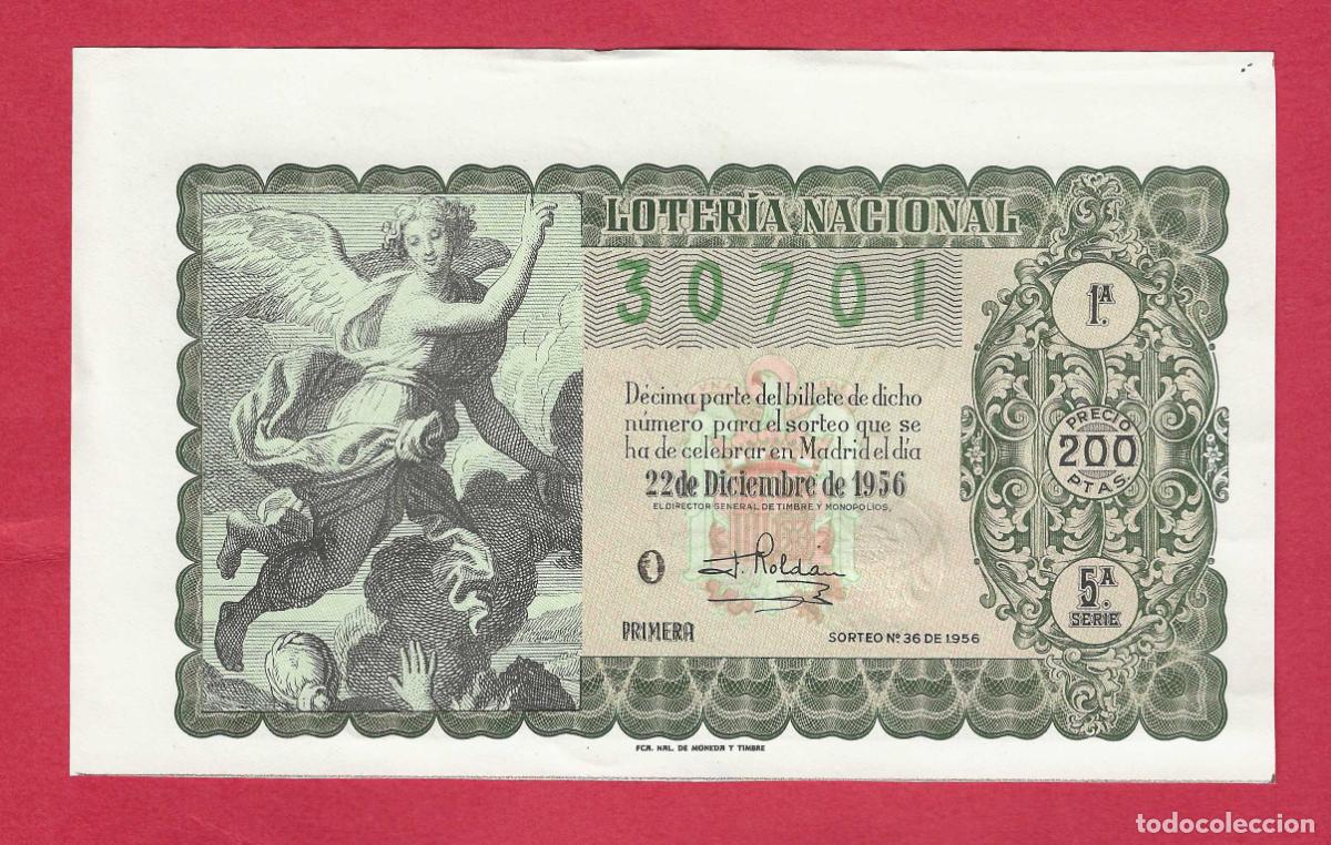 Loter&iacute;a nacional: LOTERIA SORTEO 36 DE 1956 22 DE DICIEMBRE NAVIDAD