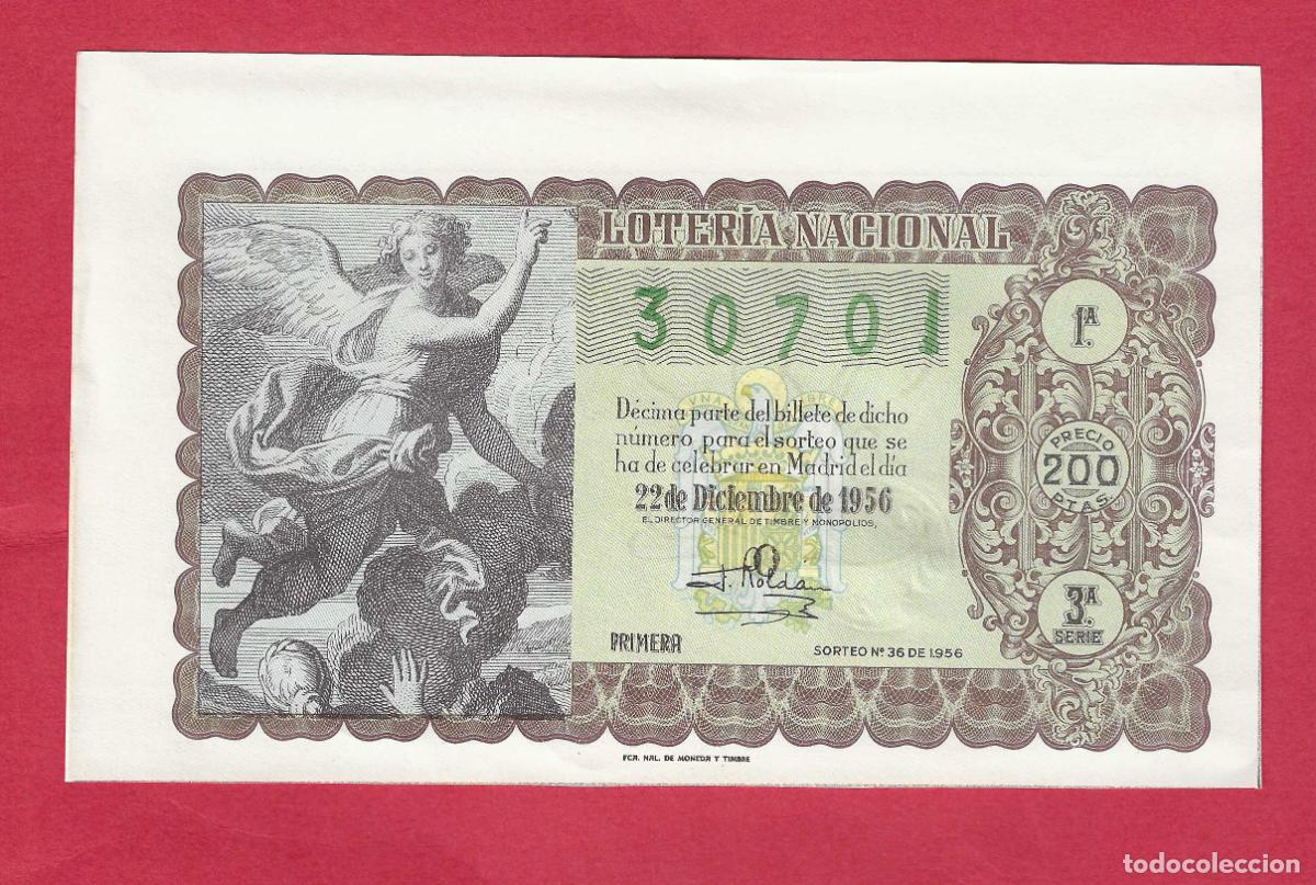 Loter&iacute;a nacional: LOTERIA SORTEO 36 DE 1956 22 DE DICIEMBRE NAVIDAD