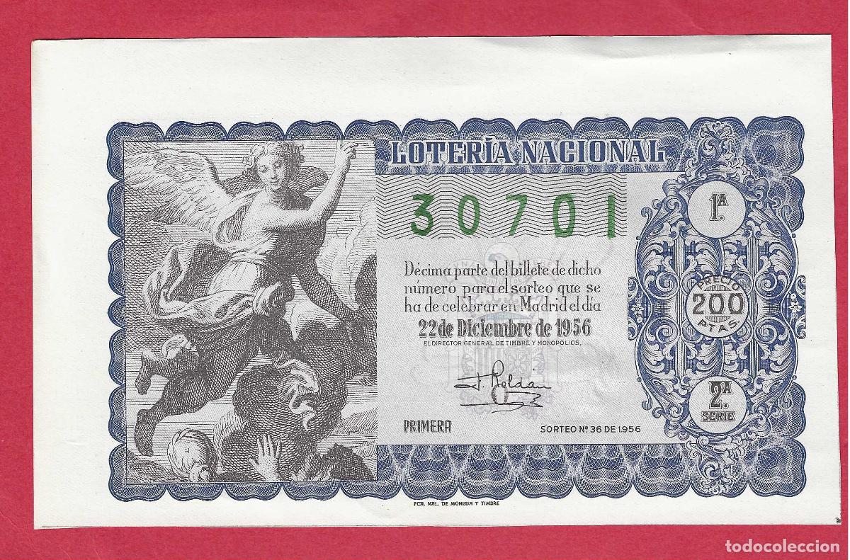 Loter&iacute;a nacional: LOTERIA SORTEO 36 DE 1956 22 DE DICIEMBRE NAVIDAD