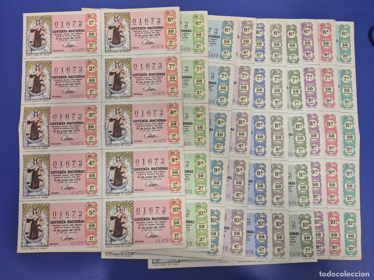 Loter&iacute;a nacional: LOTERIA NACIONAL SORTEO 20 DE 1970 SERIE COMPLETA