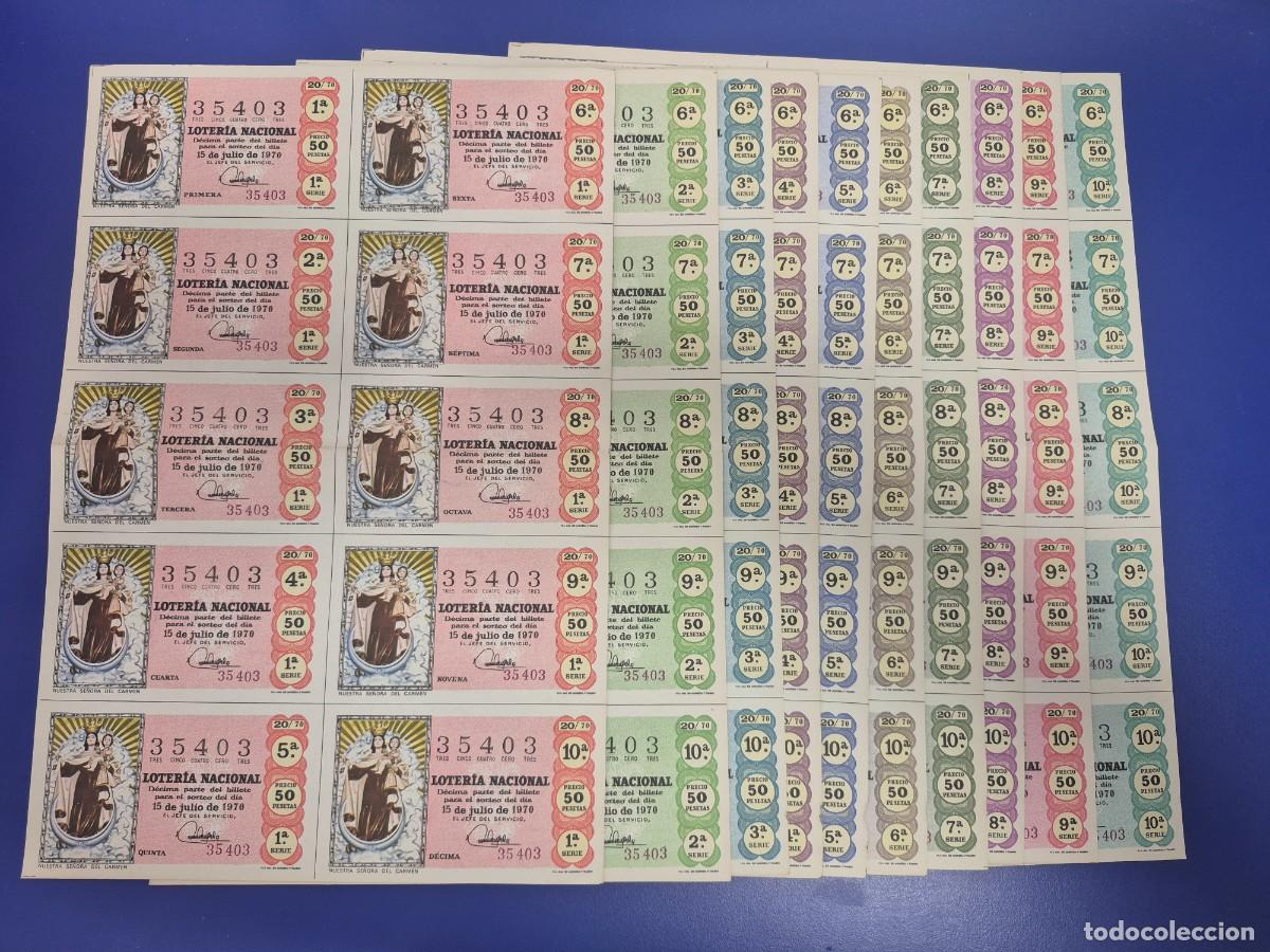 Loterie Nationale: LOTERIA NACIONAL SORTEO 20 DE 1970 SERIE COMPLETA