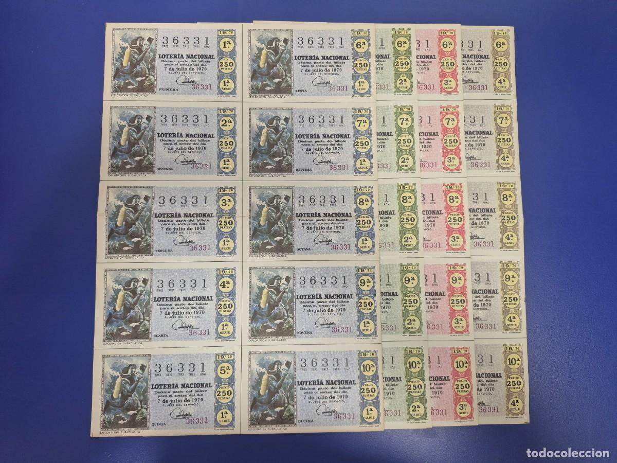 Nationale spanische Lotterie: LOTERIA NACIONAL SORTEO 19 DE 1970 4 SERIES