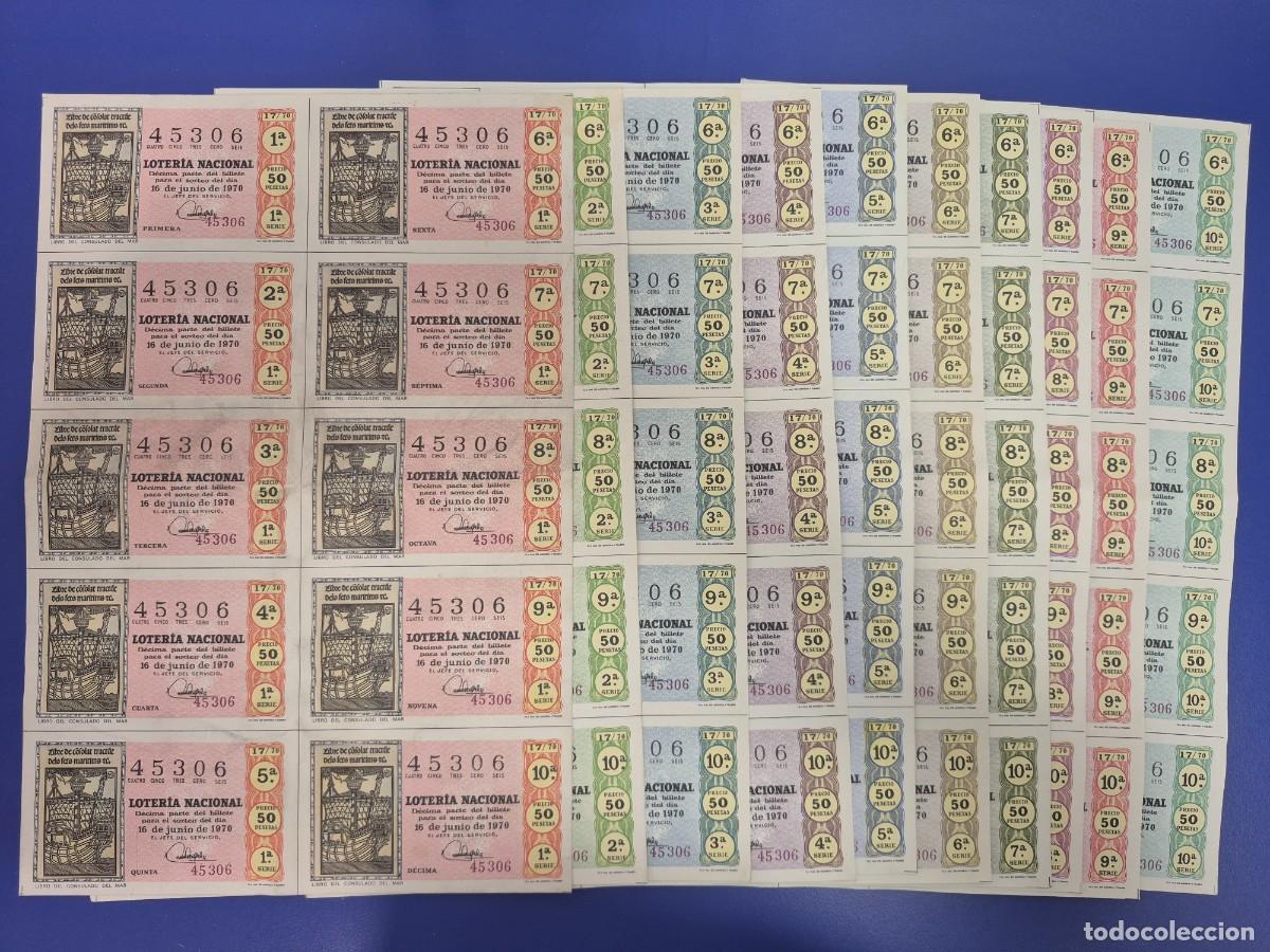 Lotaria Nacional: LOTERIA NACIONAL SORTEO 17 DE 1970 SERIE COMPLETA