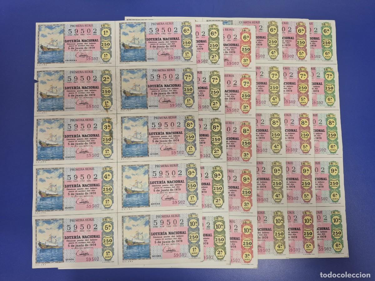 Lotaria Nacional: LOTERIA NACIONAL SORTEO 16 DE 1970 SERIE COMPLETA CRUZ ROJA