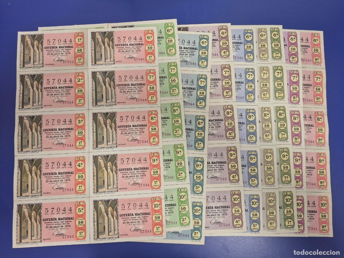 Loter&iacute;a nacional: LOTERIA NACIONAL SORTEO 12 DE 1970 SERIE COMPLETA