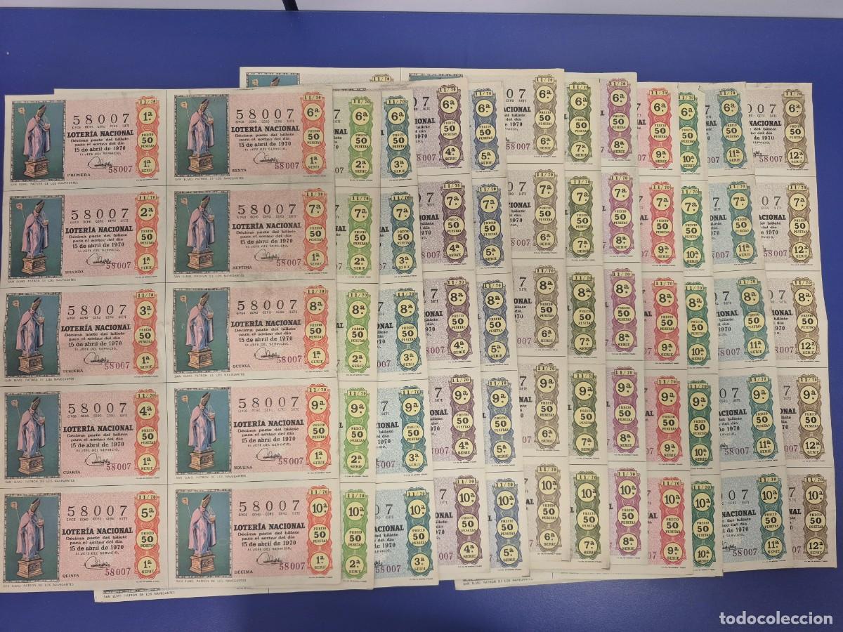 Loter&iacute;a nacional: LOTERIA NACIONAL SORTEO 11 DE 1970 SERIE COMPLETA