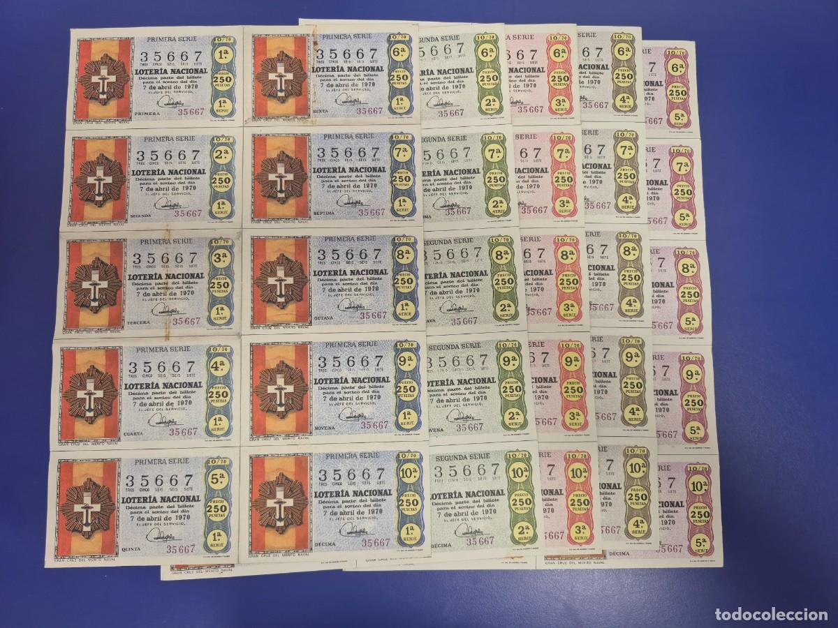 Loter&iacute;a nacional: LOTERIA NACIONAL SORTEO 10 DE 1970 SERIE COMPLETA