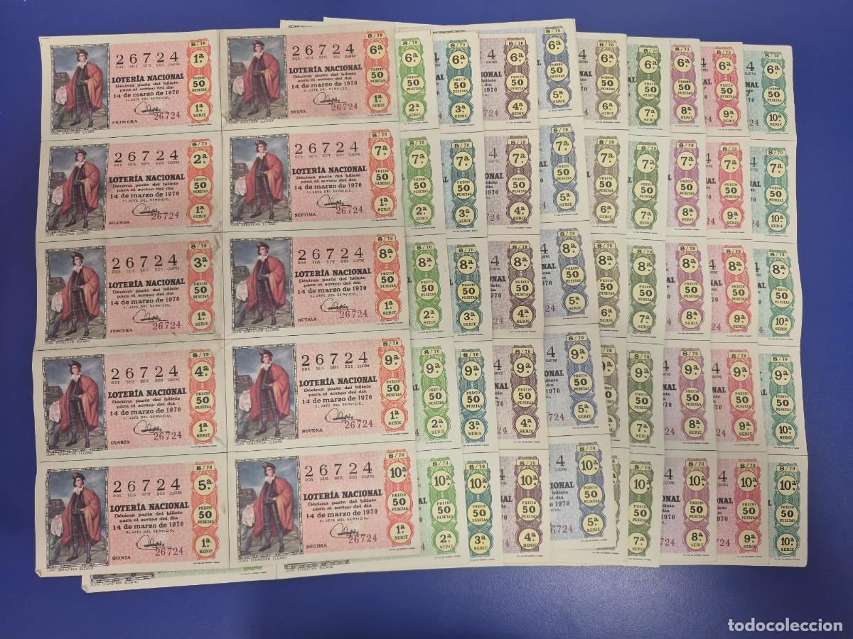 Loter&iacute;a nacional: LOTERIA NACIONAL SORTEO 8 DE 1970 SERIE COMPLETA