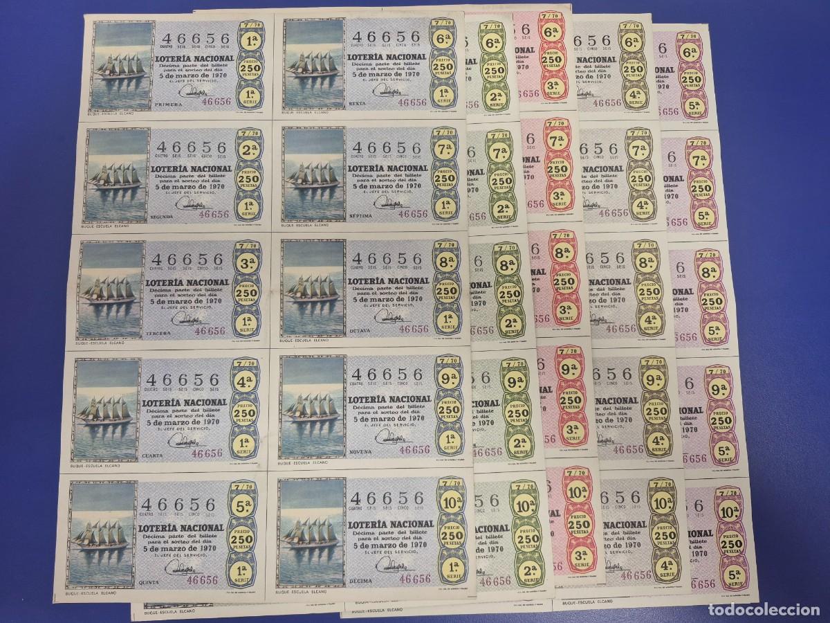 Loter&iacute;a nacional: LOTERIA NACIONAL SORTEO 7 DE 1970 SERIE COMPLETA
