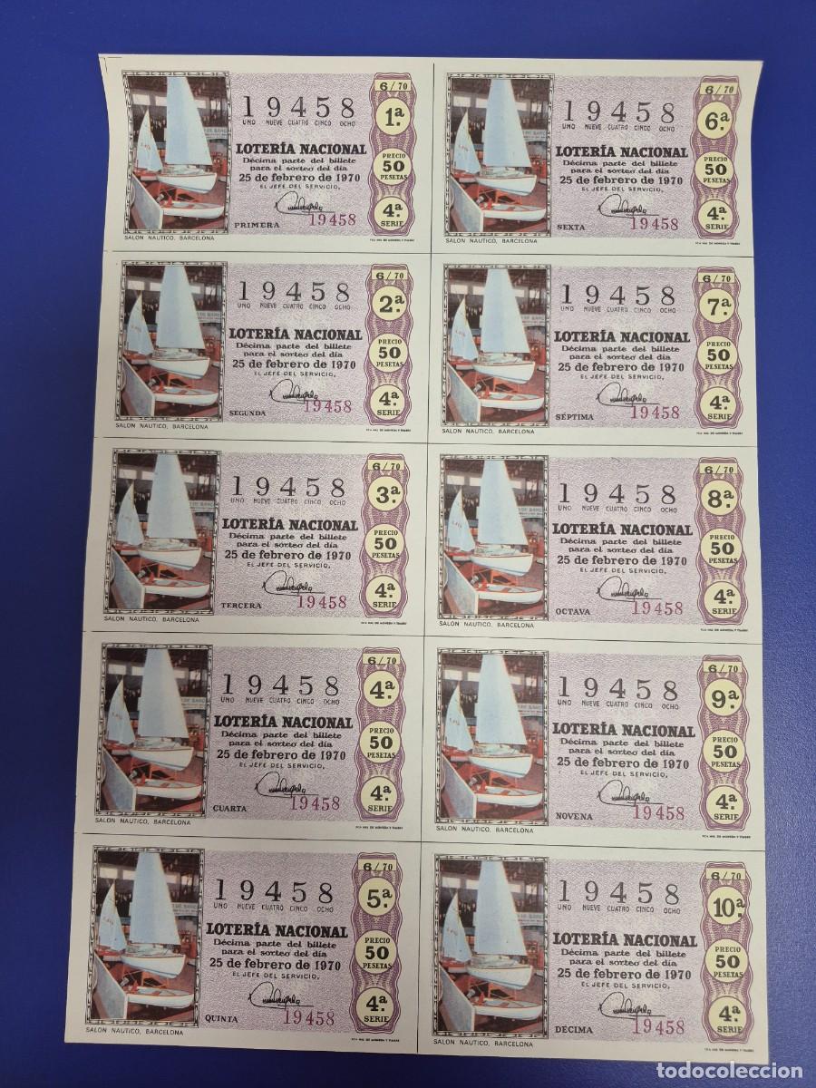 Loter&iacute;a nacional: LOTERIA NACIONAL SORTEO 6 DE 1970 BILLETE COMPLETO SERIE 4