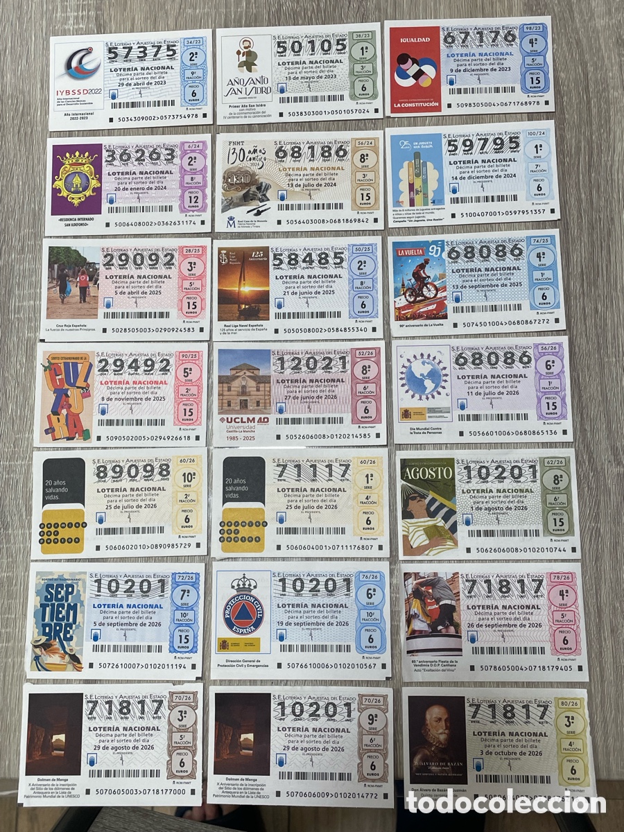 Loter&iacute;a nacional: Lote 21 d&eacute;cimos loter&iacute;a nacional capic&uacute;as