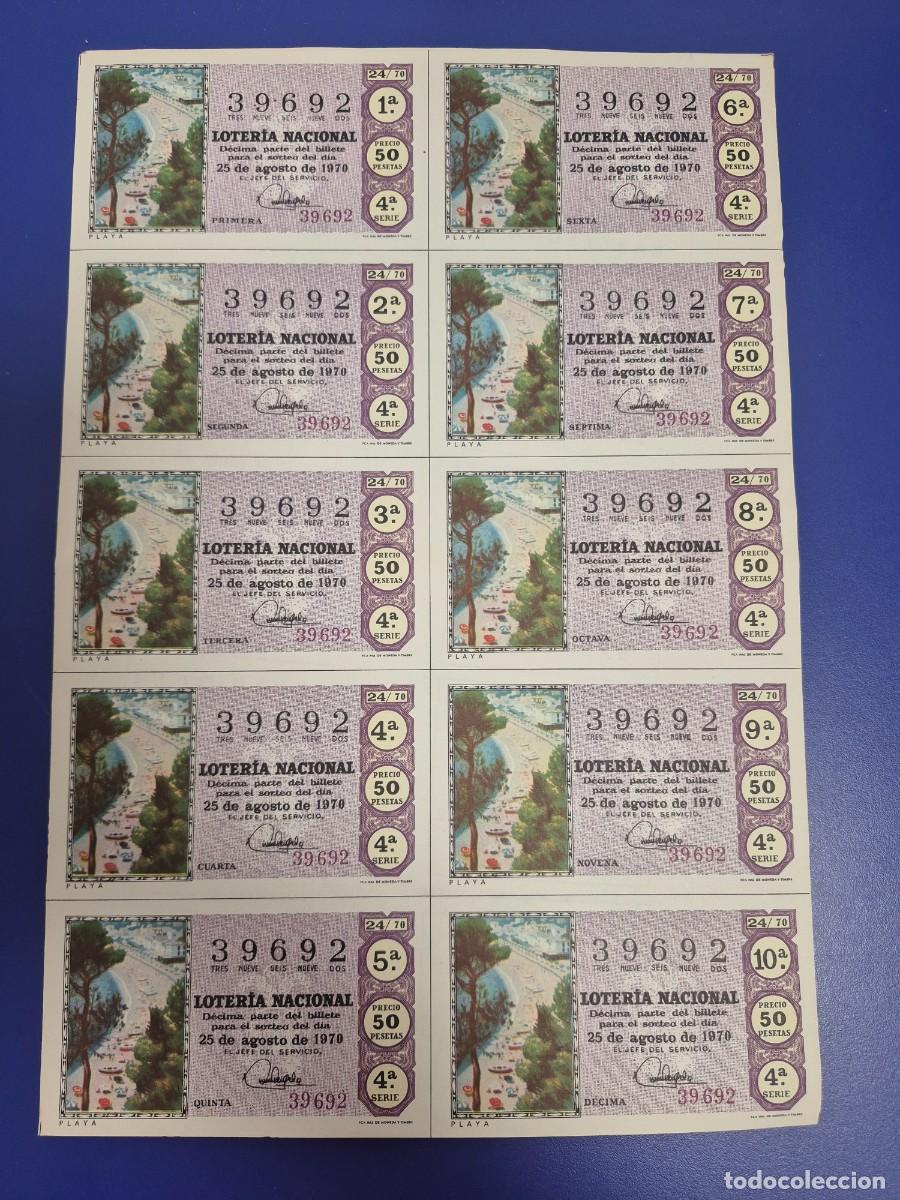 Loter&iacute;a nacional: LOTERIA NACIONAL SORTEO 24 DE 1970 BILLETE COMPLETO SERIE 4