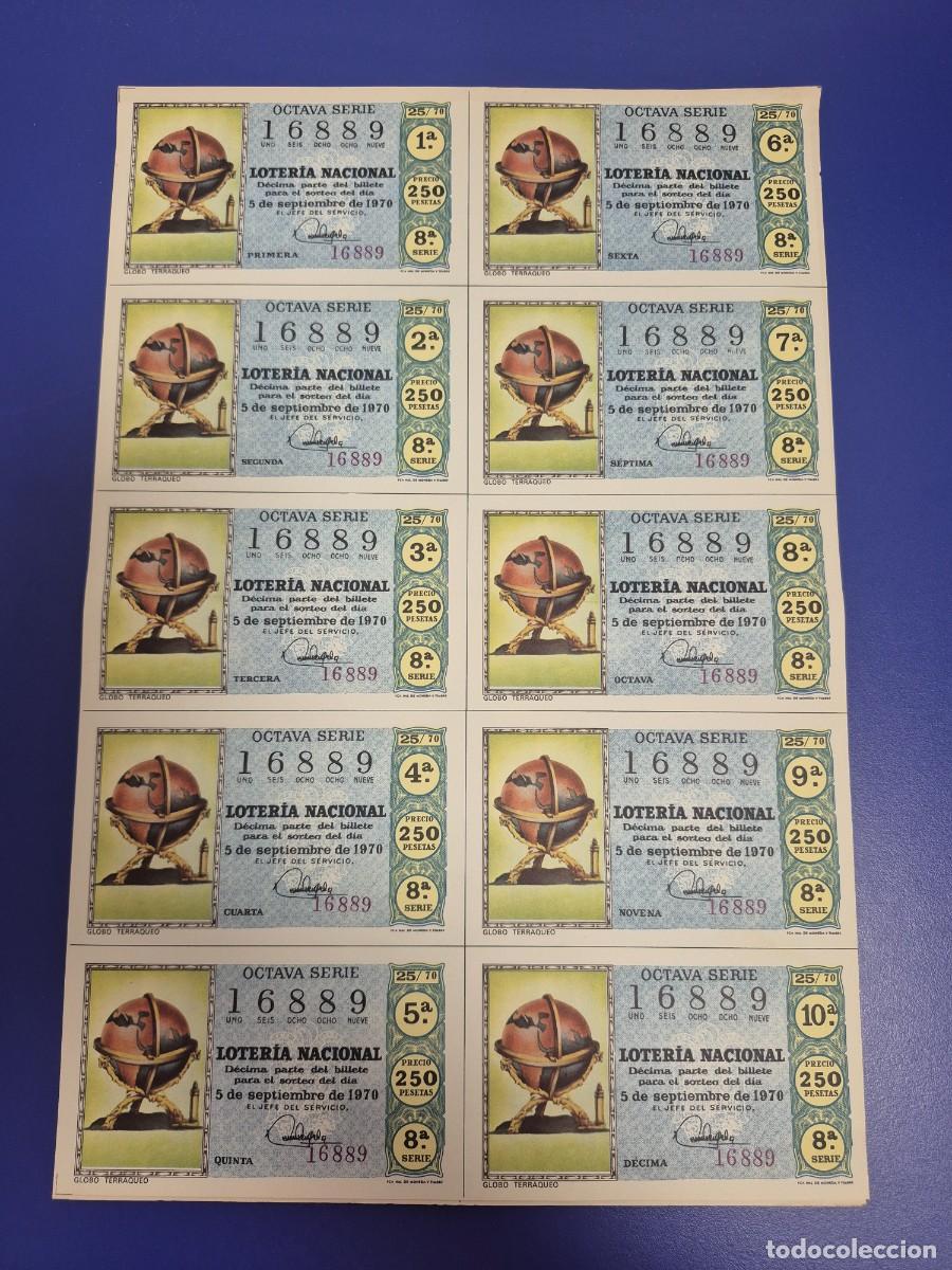 Loter&iacute;a nacional: LOTERIA NACIONAL SORTEO 25 DE 1970 BILLETE COMPLETO SERIE 8