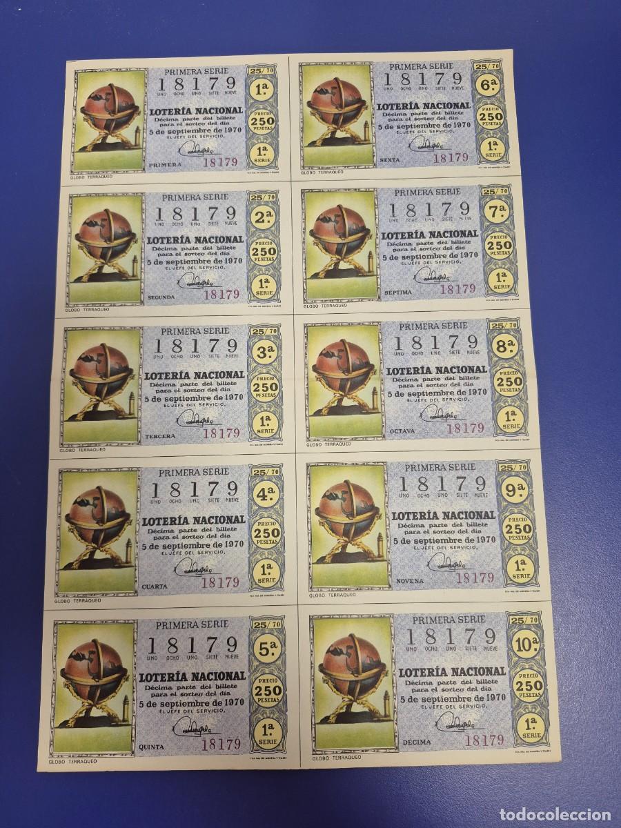 Loter&iacute;a nacional: LOTERIA NACIONAL SORTEO 25 DE 1970 BILLETE COMPLETO SERIE 1