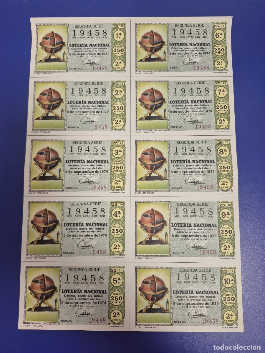 Loter&iacute;a nacional: LOTERIA NACIONAL SORTEO 25 DE 1970 BILLETE COMPLETO SERIE 2