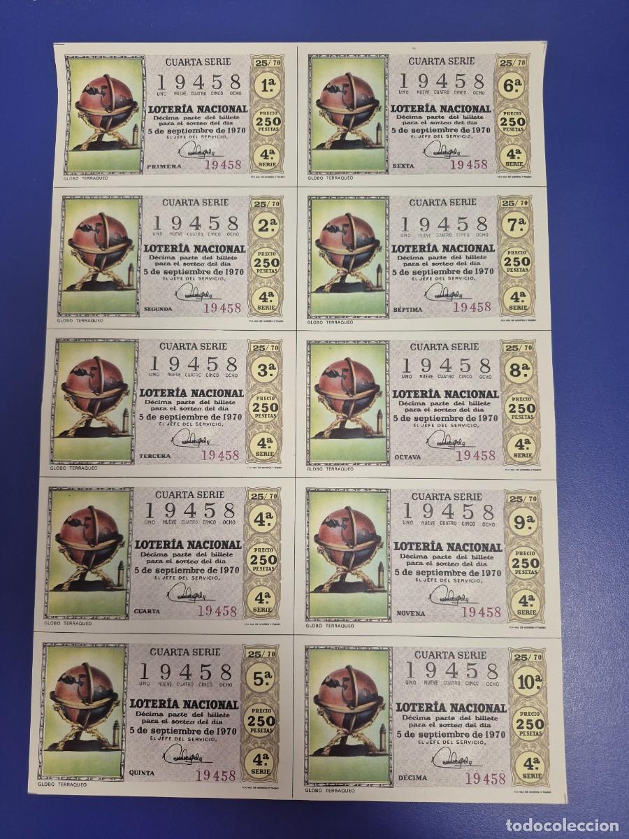 Loter&iacute;a nacional: LOTERIA NACIONAL SORTEO 25 DE 1970 BILLETE COMPLETO SERIE 4