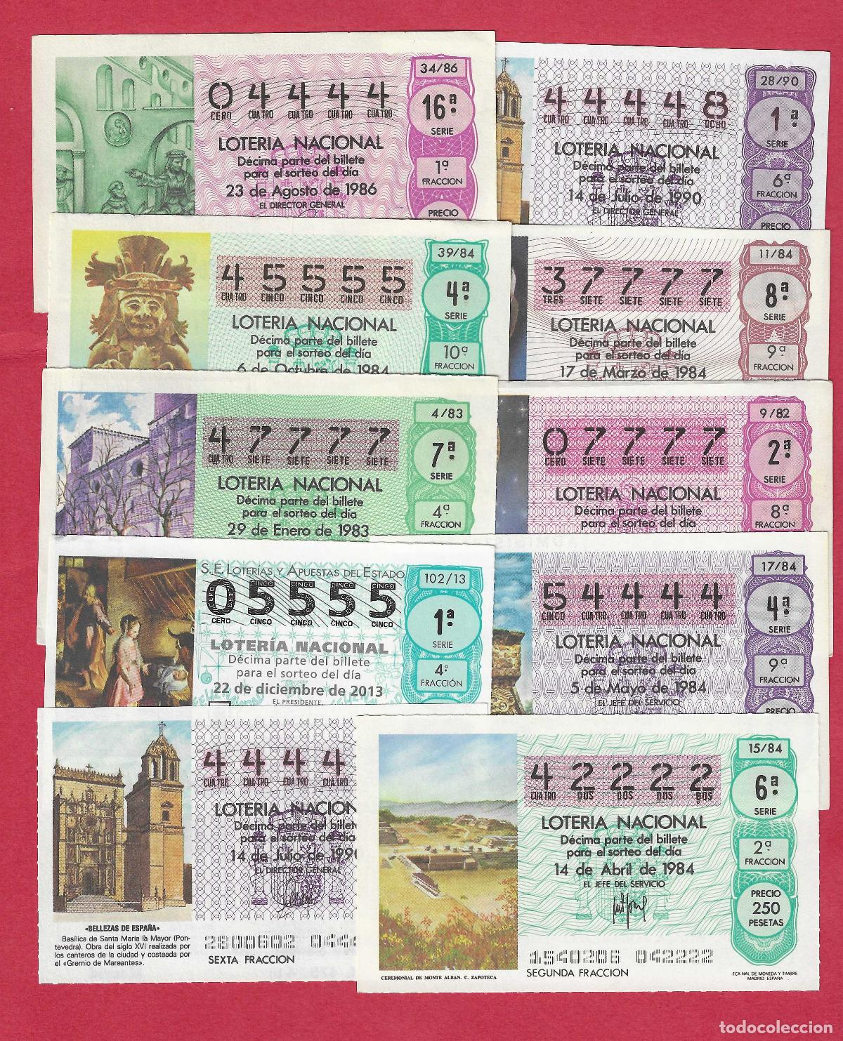 Loter&iacute;a nacional: LOTERIA 10 DECIMOS CON CUATRO NUMEROS IGUALES