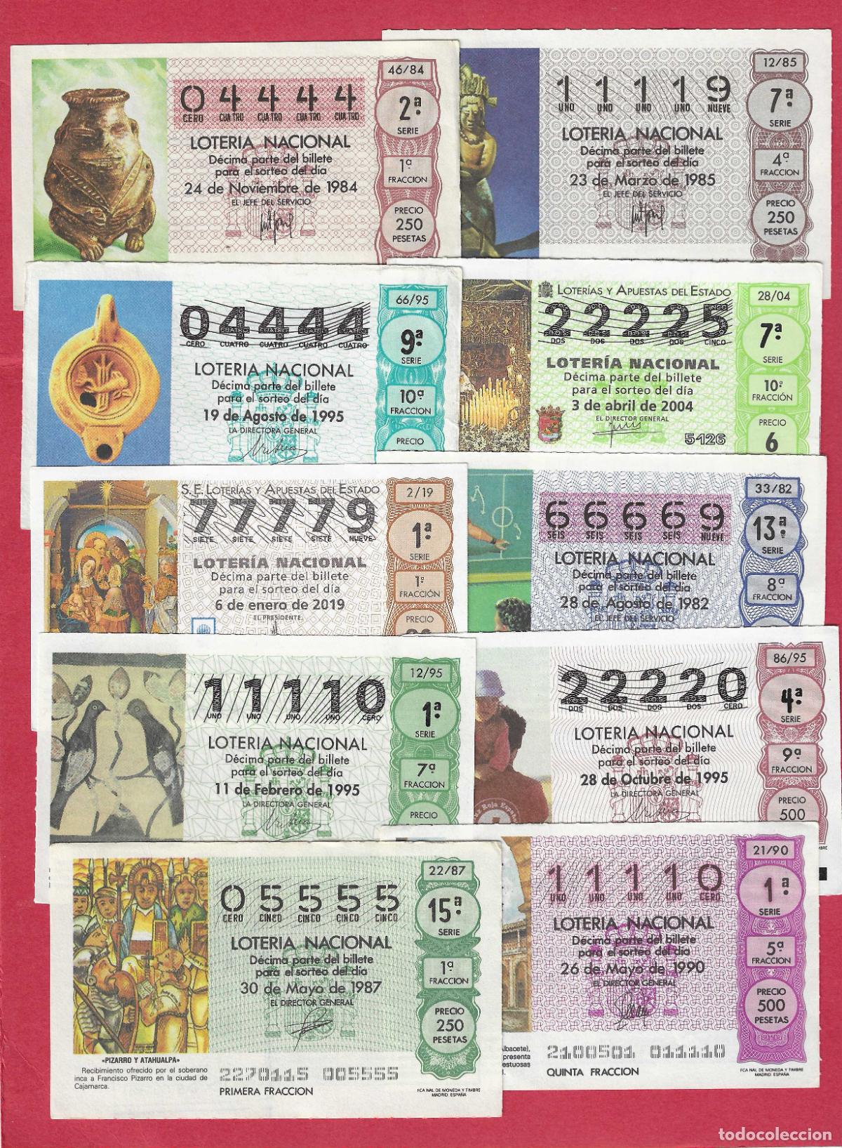 Loter&iacute;a nacional: LOTERIA 10 DECIMOS CON CUATRO NUMEROS IGUALES