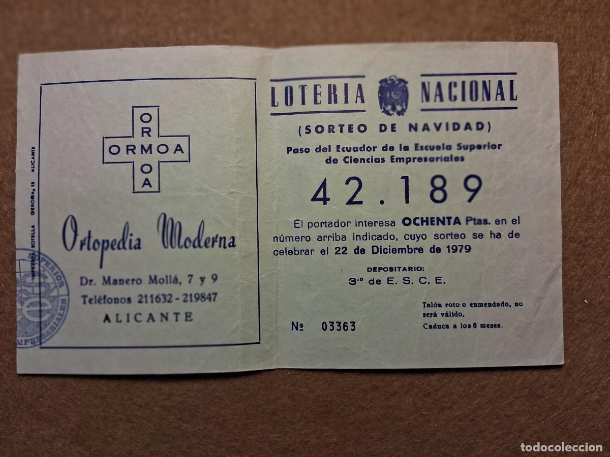 Loter&iacute;a nacional: PAPELETA PASO DEL ECUADOR ESCUELA SUPERIOR CIENCIAS EMPRESARIALES,LOTER&Iacute;A NACIONAL 22 DICIEMBRE 1979