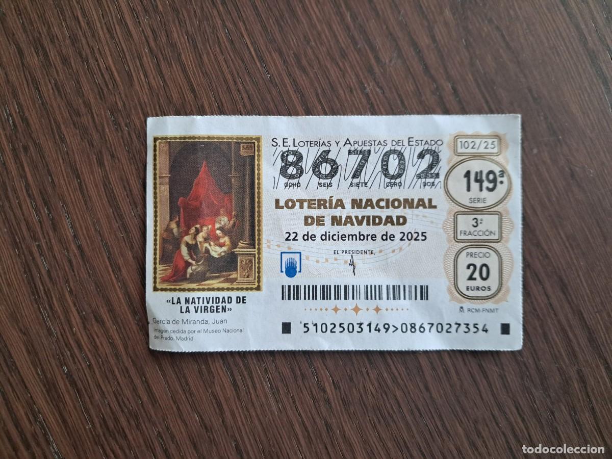 Loter&iacute;a nacional: d&eacute;cimo loter&iacute;a nacional, 22-12-25, la natividad de la virgen, extra de navidad, sorteo 102/25.