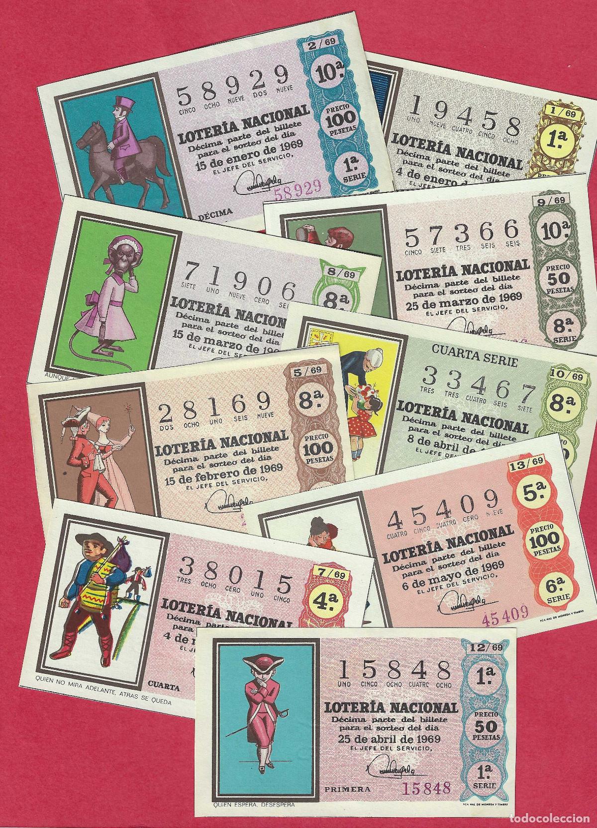 Loter&iacute;a nacional: LOTERIA A&Ntilde;O 1969 COMPLETO 36 DECIMOS