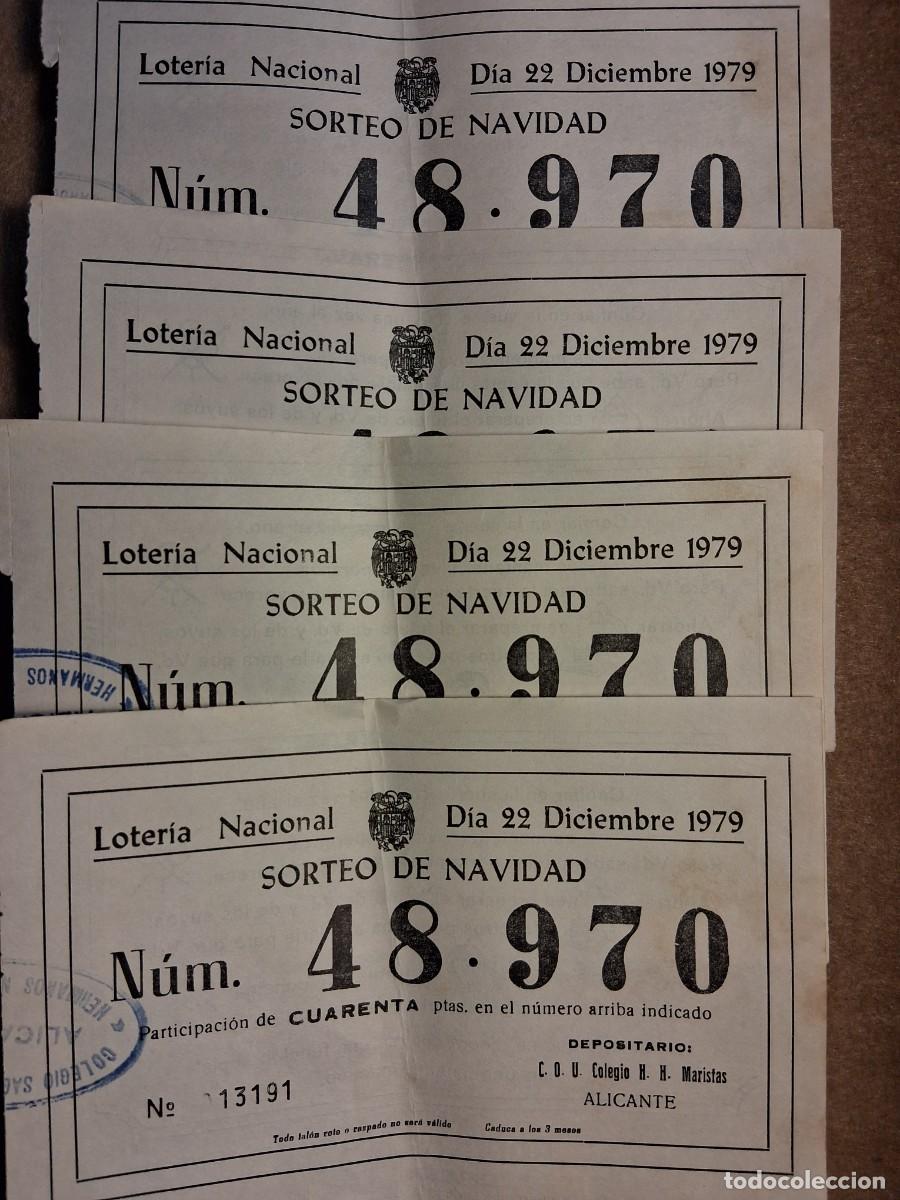 Loter&iacute;a nacional: LOTE OCHO PAPELETAS C.O.U. COLEGIO H.H. MARISTAS, LOTER&Iacute;A NACIONAL, SORTEO 22 DICIEMBRE 1979. PUBLIC