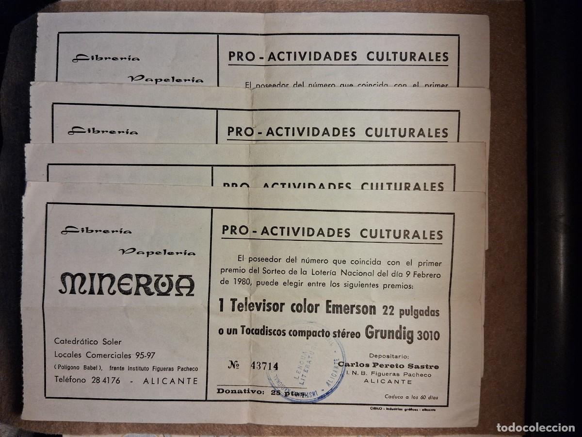 Loter&iacute;a nacional: LOTE TRES PAPELETAS I.N.B.FIGUERAS PACHECO SORTEO TELEVISOR, LOTER&Iacute;A NAL. 9 FEBRERO 1980
