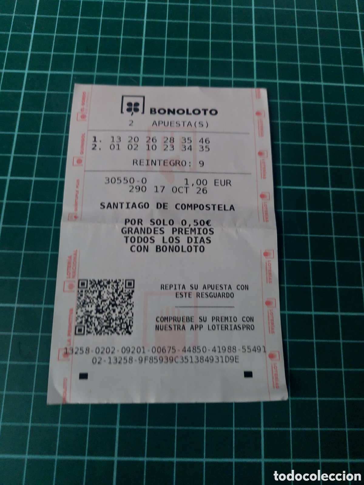 Loter&iacute;a nacional: BOLETO SANTIAGO COMPOSTELA BONO LOTO