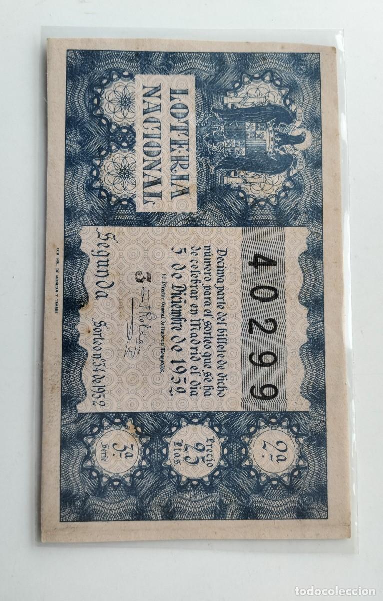 Loter&iacute;a nacional: LOME5 DECIMO DE LOTERIA NACIONAL SORTEO 34 DE 1952