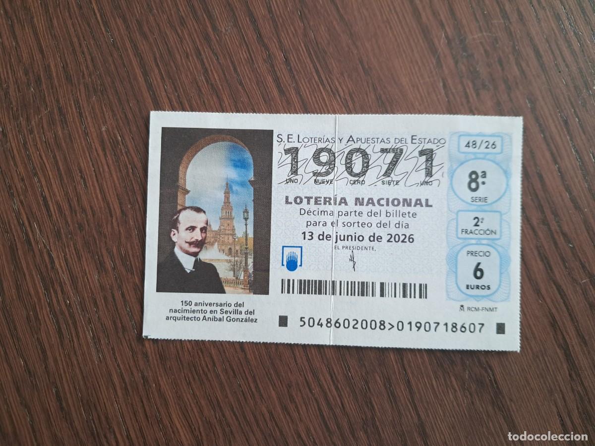 Loter&iacute;a nacional: d&eacute;cimo loter&iacute;a 13-06-26, 150 aniv. nacimiento arquitecto Anibal Gonz&aacute;lez, sorteo 48/26