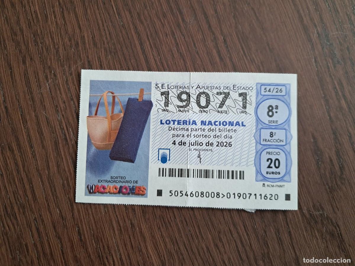 Loter&iacute;a nacional: d&eacute;cimo loter&iacute;a nacional, 04-07-26, sorteo extraordinario de vacaciones. 54/26.
