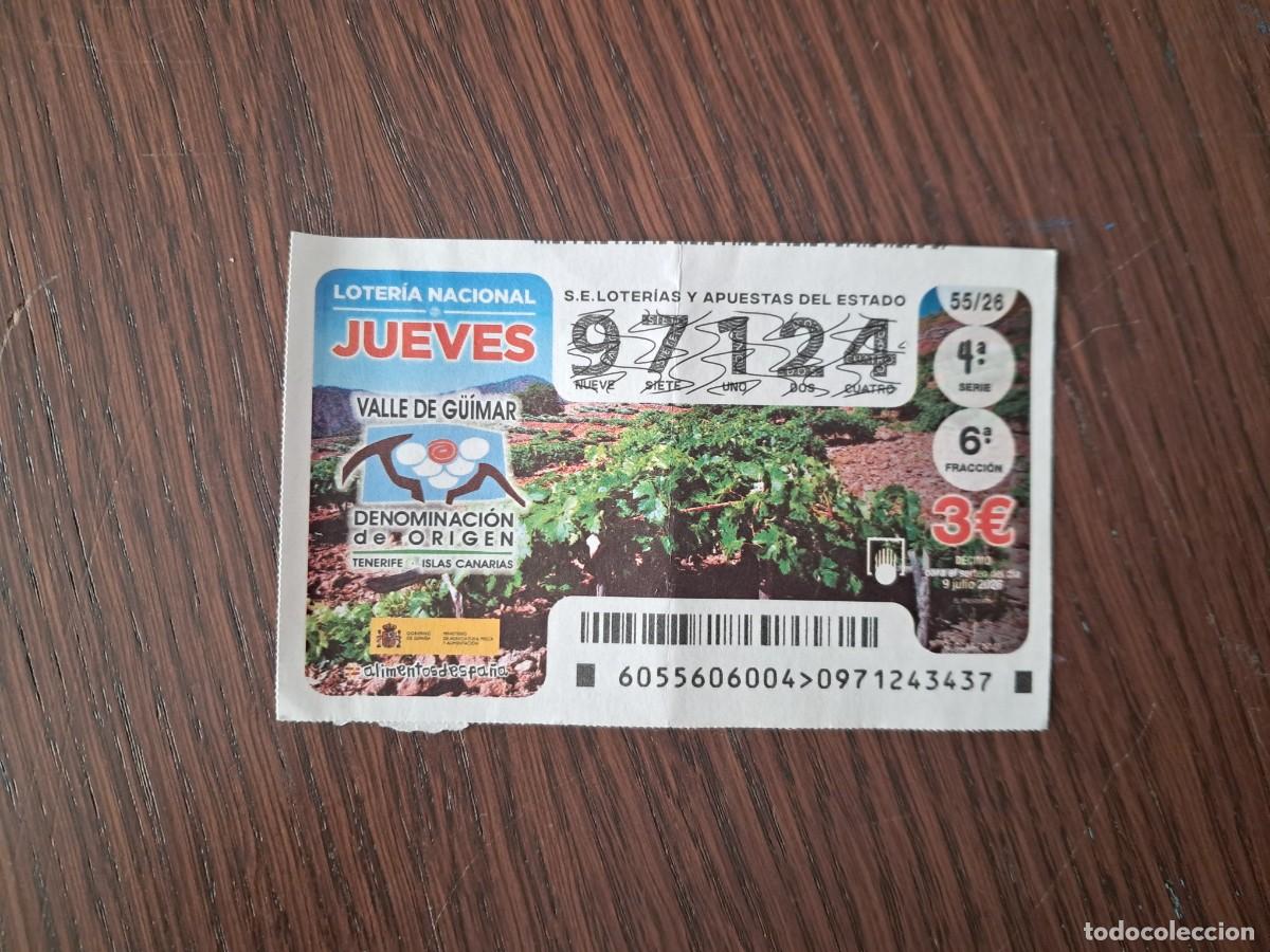 Loter&iacute;a nacional: d&eacute;cimo loter&iacute;a nacional, 09-07-26, Valle de G&uuml;&iacute;mar, denominaci&oacute;n de origen, Tenerife. 55/26.