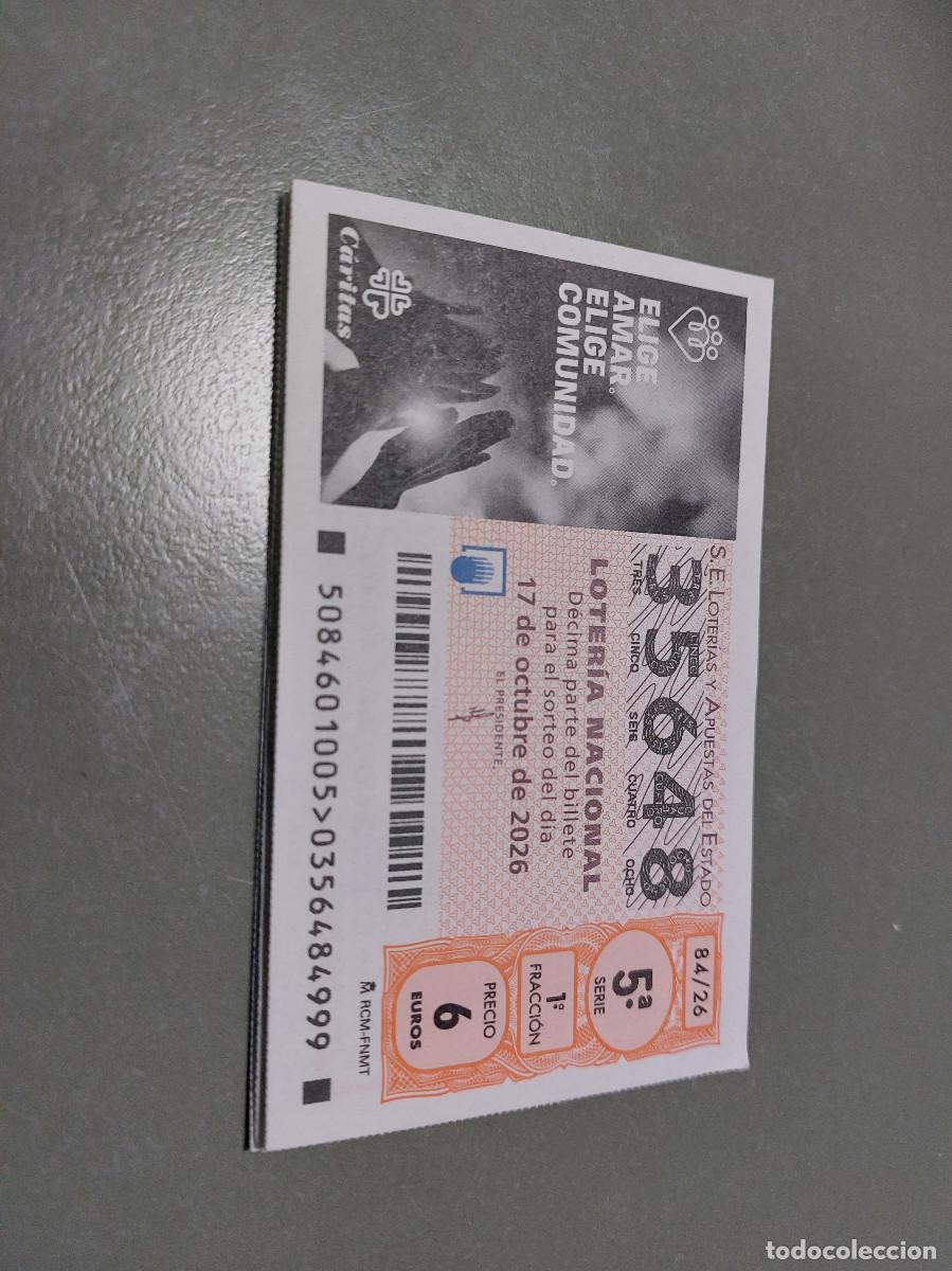 Loter&iacute;a nacional: 15789 84/26 El Jueves. D&eacute;cimo de Loteria Nacional. Buen estado. s-2