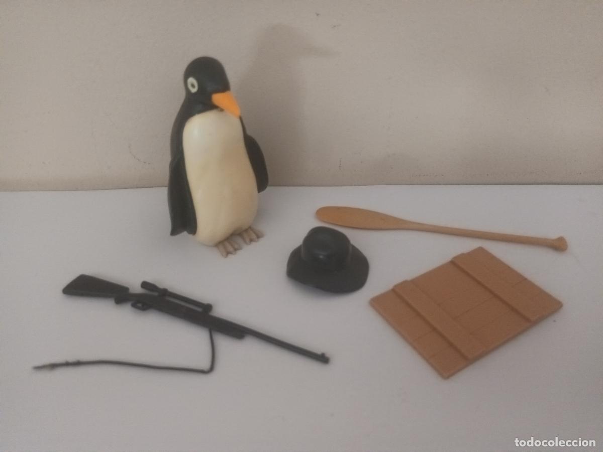 Madelman: LOTE VARIADO MADELMAN. PINGUINO, GORRO BUSCADOR ORO, TAPA CAJA, REMO, RIFLE NEGRO