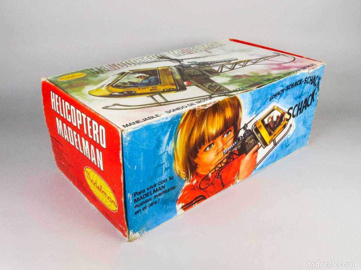 Madelman: Caja vac&iacute;a helic&oacute;ptero Madelman original a&ntilde;os 70 Buen estado