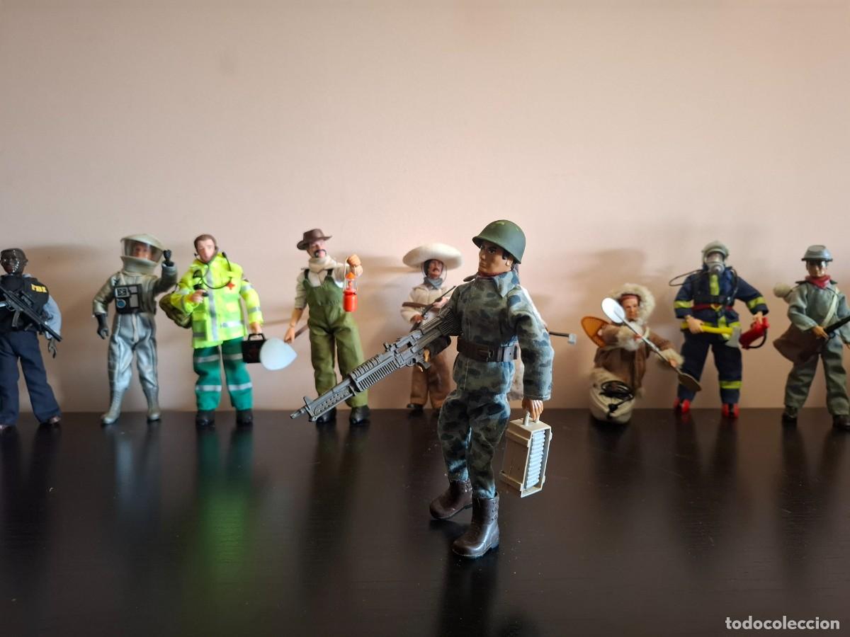 Madelman: Madelman MDE soldado militar artillero con ametralladora pesada y caja de munici&oacute;n. Cabeza Suarez.