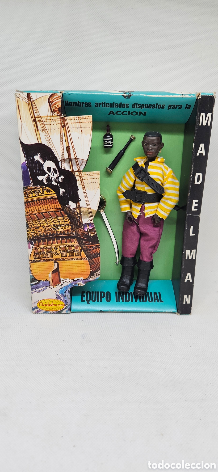Madelman: MADELMAN JIM BLACK NUEVO REF 1.011 PIRATAS A&Ntilde;OS 70 NEGRO NEGRITO MADEL