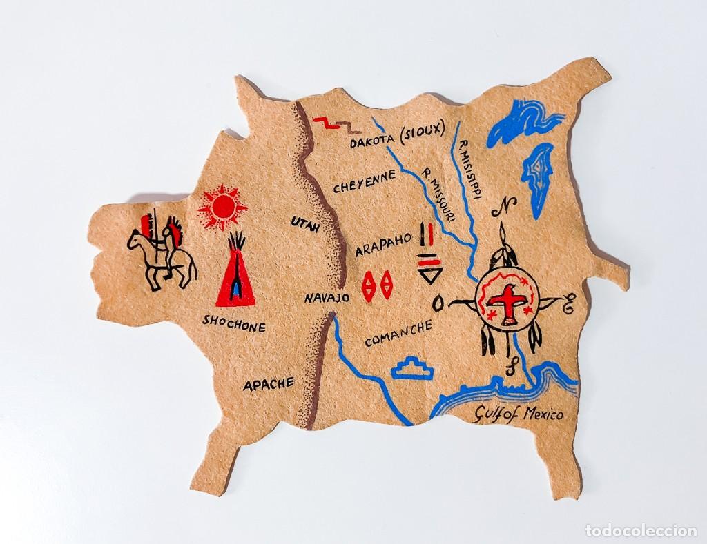 Madelman: MAPA EN PIEL DE JEFE INDIO, ORIGINAL MADELMAN 2&ordf; GENERACI&Oacute;N, A&Ntilde;OS 70-80