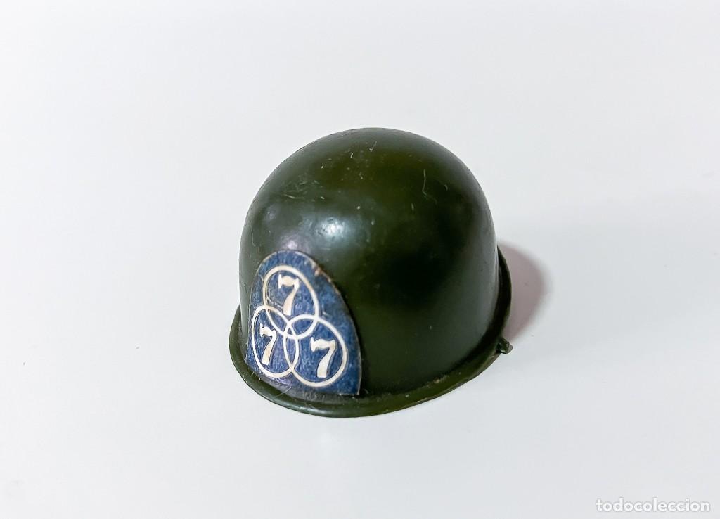 Madelman: CASCO TROPA DE CHOQUE CON PEGATINA, ORIGINAL MADELMAN, 1&ordf; GENERACION A&Ntilde;OS 60-70