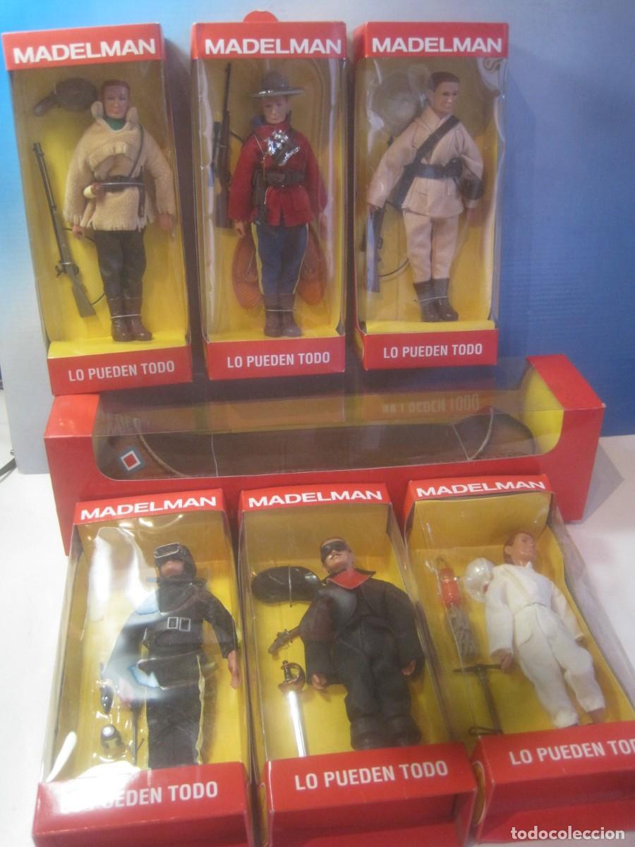 Madelman: LOTE 7 CAJAS MADELMAN: TRAMPERO, ENMASCARADO, ESPELEOLOGO, HOMBRE RANA, POL. MONTADA, CAZADOR, CANOA