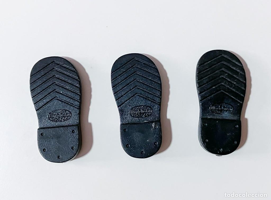 Madelman: TRES SUELAS DE BOTA IZQUIERDA, ORIGINALES MADELMAN 2&ordf; GENERACION
