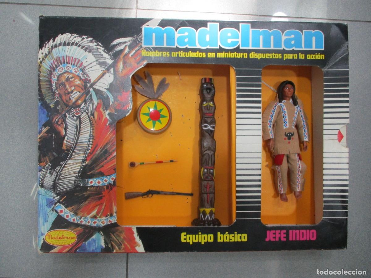 Madelman: CAJA EQUIPO BASICO MADELMAN - JEFE INDIO - ORIGINAL - 2&ordf; GENERACION - MADE IN SPAIN