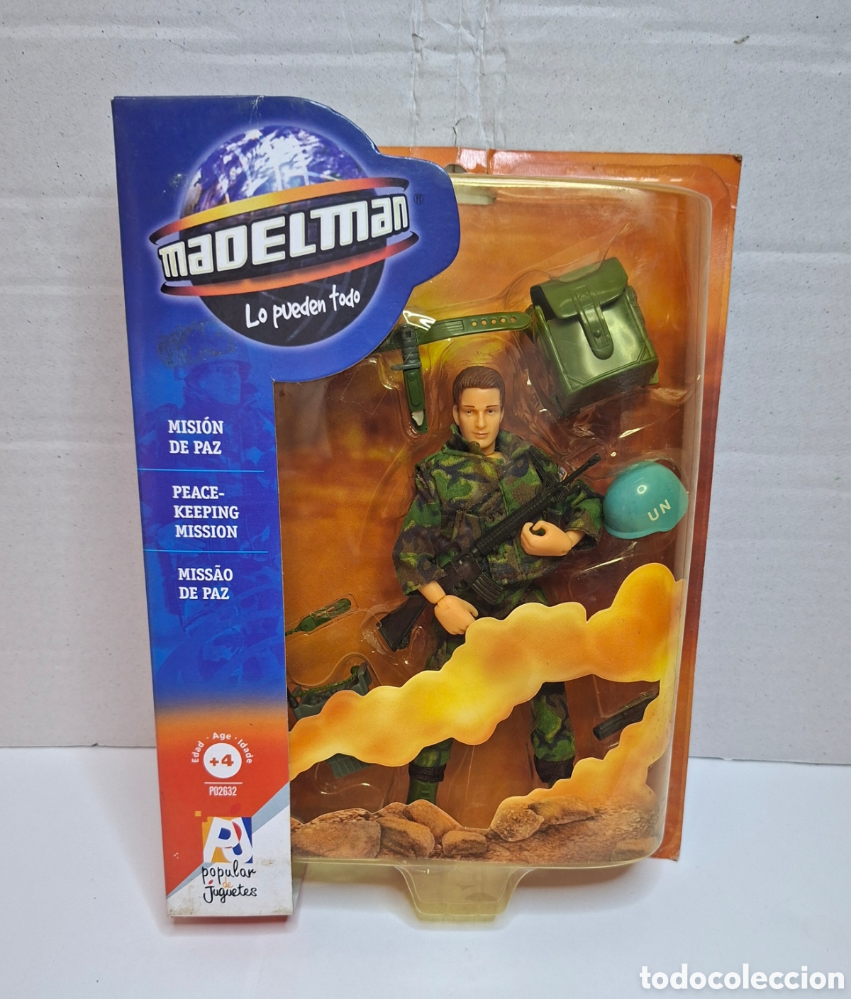 Madelman: MADELMAN. MISI&Oacute;N DE PAZ. NUEVO EN CAJA. POPULAR DE JUGUETES. CASCOS AZULES. NACIONES UNIDAS. ONU.