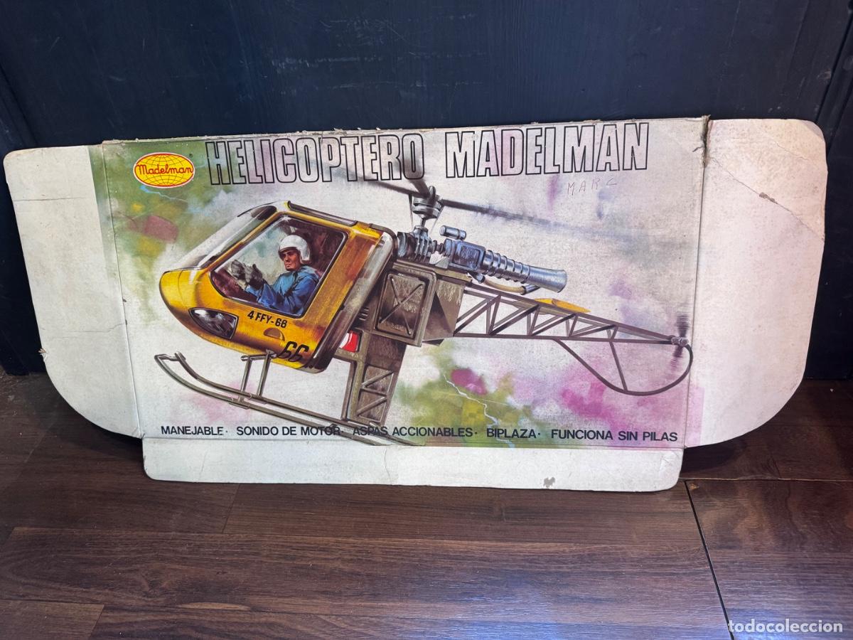 Madelman: MADELMAN HELIC&Oacute;PTERO TAPA SUPERIOR ORIGINAL DE LA CAJA A&Ntilde;OS 70 MED.: 68X31 CMS. / COMPRA MIN&Iacute;MA 5 &euro;