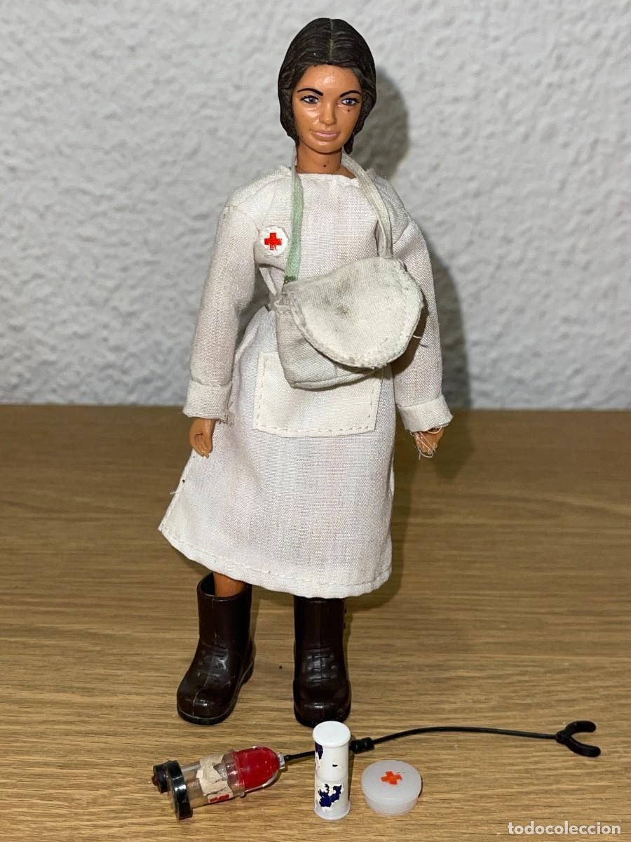 Madelman: Antigua figura Original Madelman Enfermera de Campa&ntilde;a Sanitaria Ej&eacute;rcito a&ntilde;os 70/80 1:12 Madel Exin