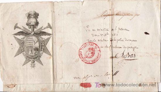 Manuscritos antiguos: Pasaporte - Viaje Francia- Espa&ntilde;a- 1822 - Foto 3